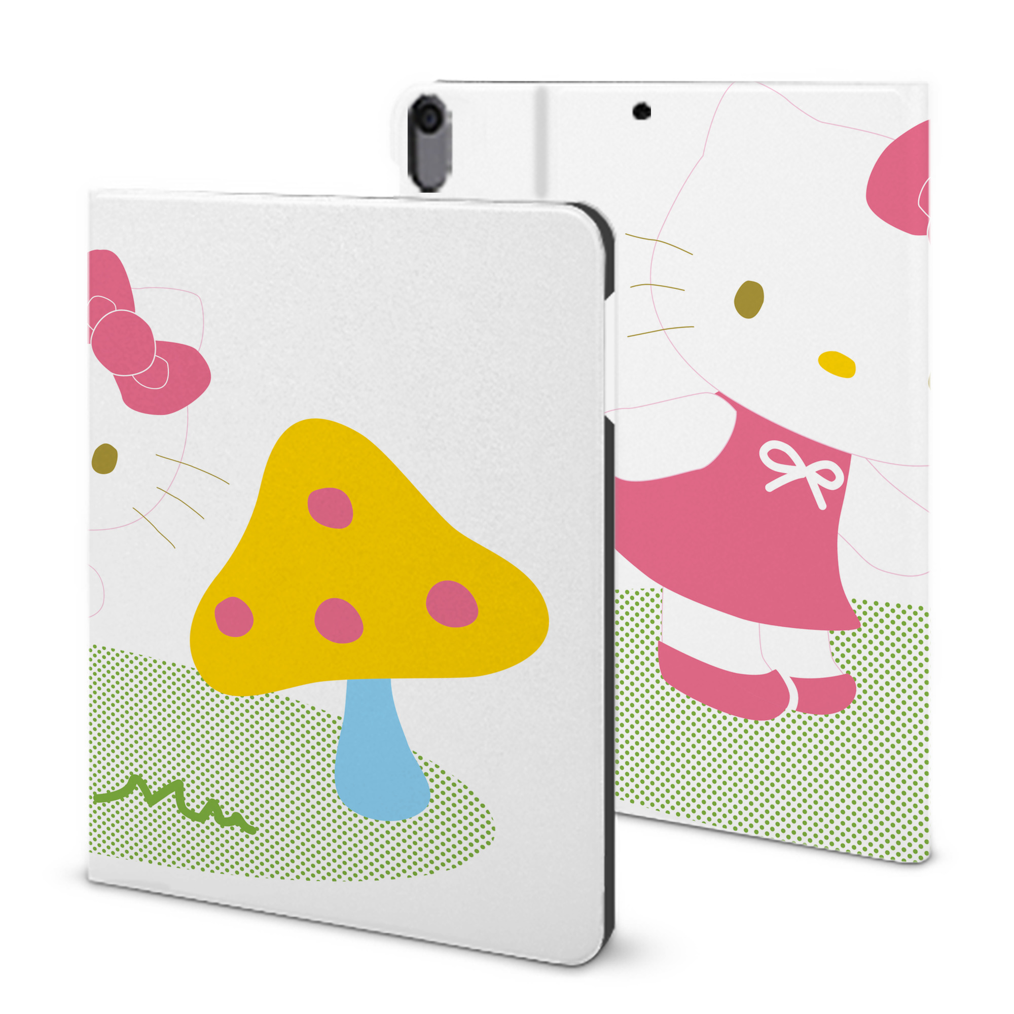 （画像用） Hello Kitty ハローキティ IPad ケース ブック型 PUレザー TPU 耐衝撃 軽量 薄型 ペン収納なし 全面保護 IPad 各モデル対応